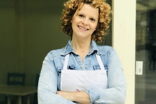 Chef Marti just before starting a cooking class