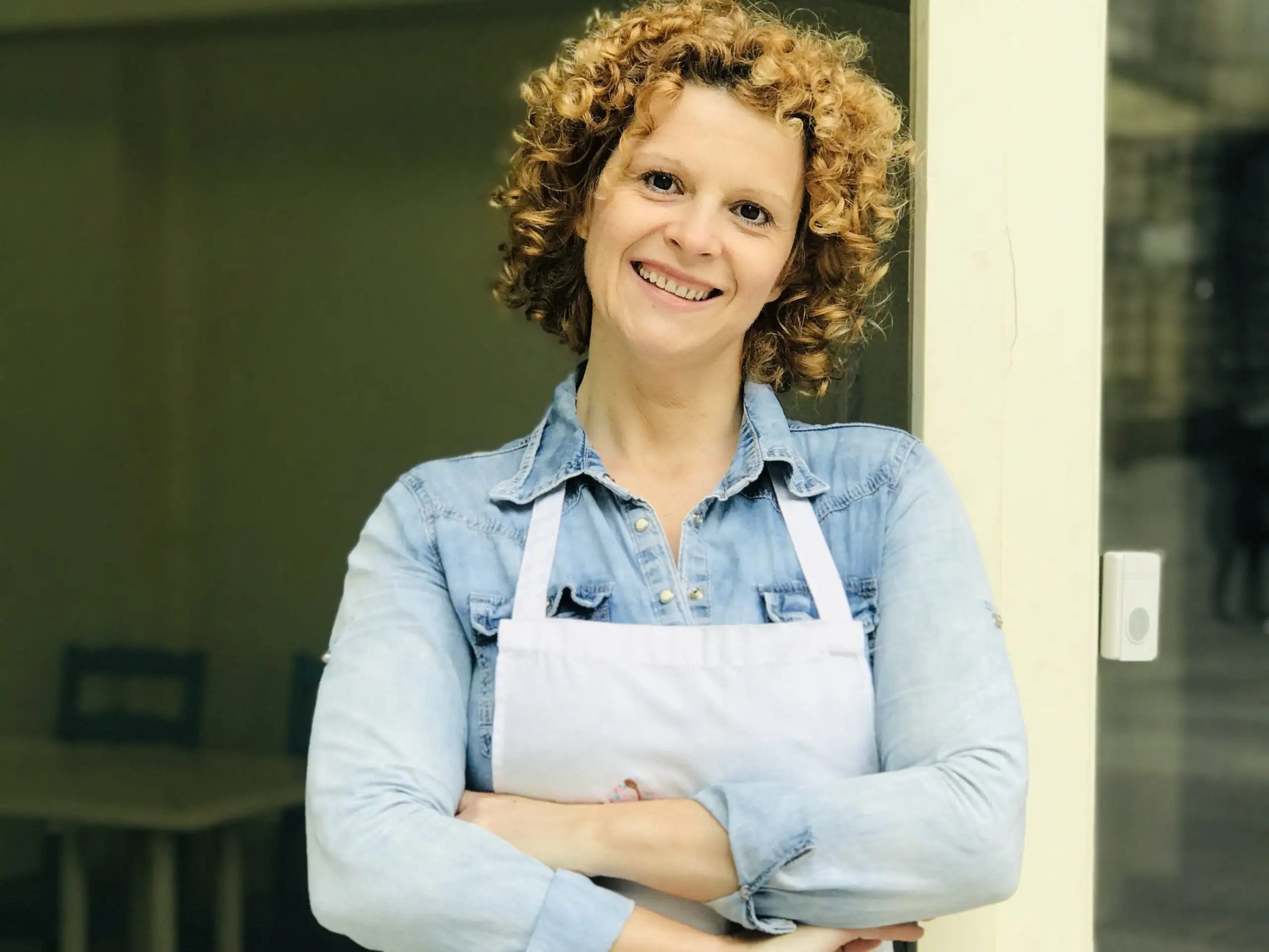 Chef Marti just before starting a cooking class