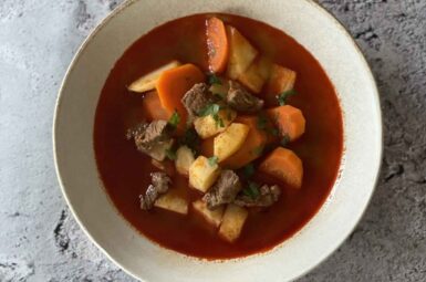 Amazing Goulash soup with all traditional ingredients